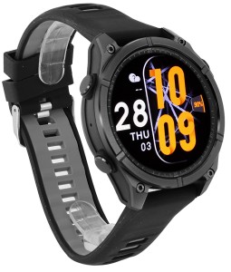 Rubicon SMARTWATCH RNCF54 Czarny Czarna Bransoleta + Czarny Silikon + Pomarańczowy Silikon